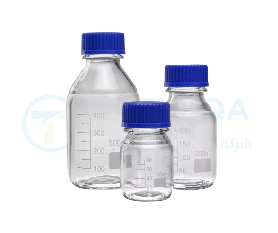 Laboratory Glassware Blue Cap Screw Cap 100ml 250ml 500ml 1000ml Graduated Glass Reagent Bottle with Scale